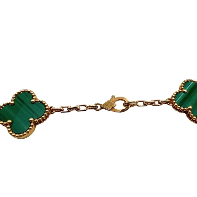 Van Cleef & Arpels Vintage Alhambra Long Necklace K18 Malachite