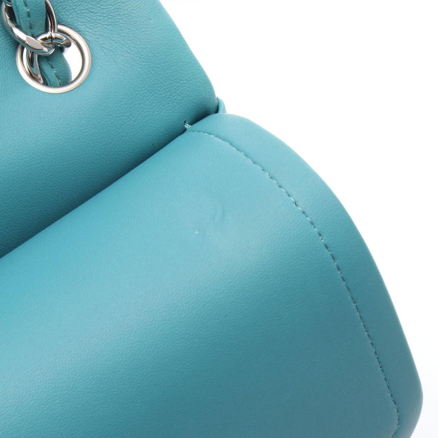 CHANEL Classic De Camellia 30 Large W Flap Shoulder Bag - Blue