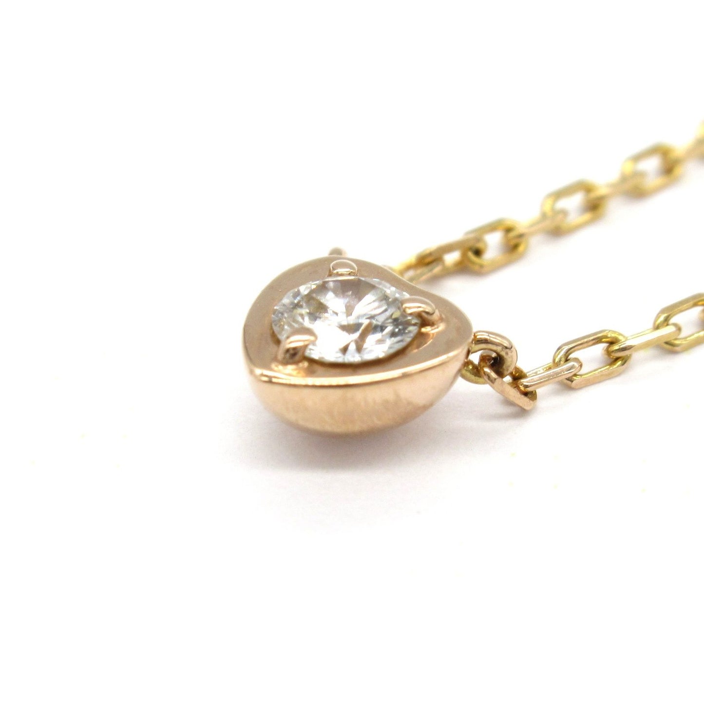 CARTIER Amour Heart Necklace in K18 Pink Gold with Diamonds