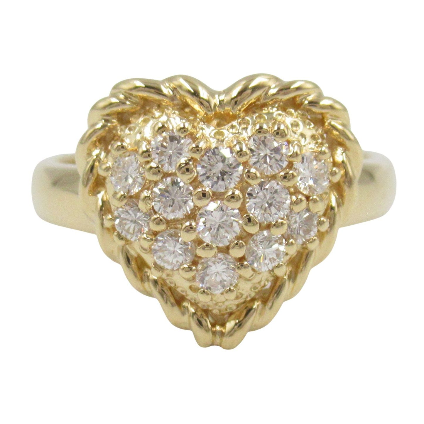 SEIKO Heart Diamond Ring in 18K Yellow Gold - Size 7.5