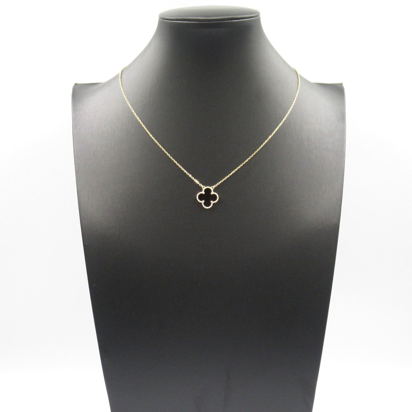 Van Cleef & Arpels Vintage Alhambra Onyx Necklace in 18K Yellow Gold