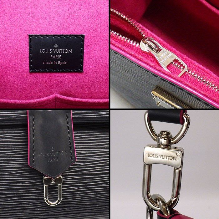 Louis Vuitton Cluny BB Handbag in Black & Pink Epi Leather