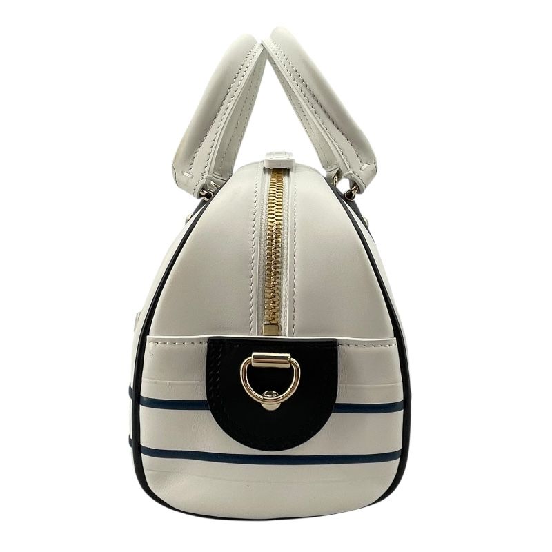 Christian Dior Vibe Small Bowling Bag in White Leather