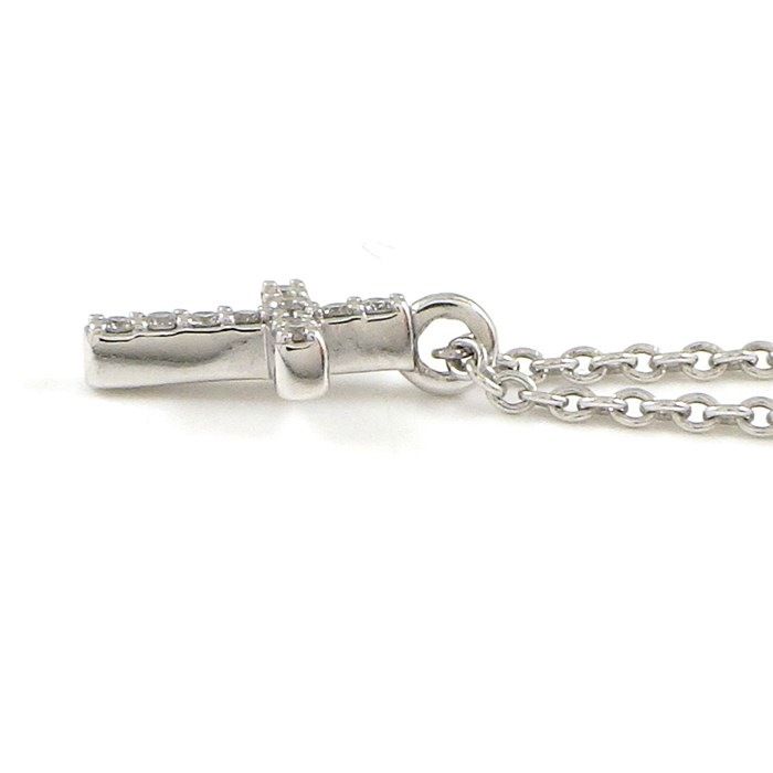 Tiffany & Co. Metro Cross Mini Diamond Necklace in K18 White Gold