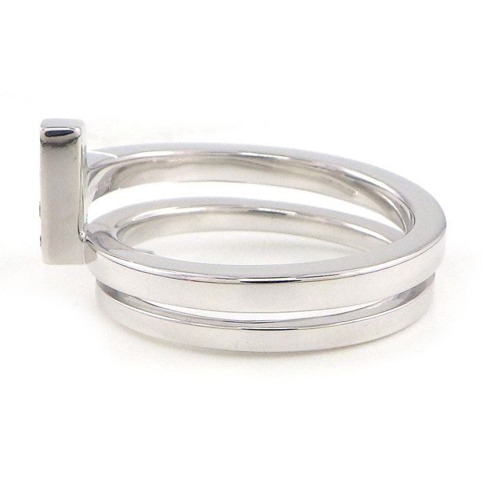 Tiffany & Co. T Square Ring with 7pt Diamond in K18 White Gold