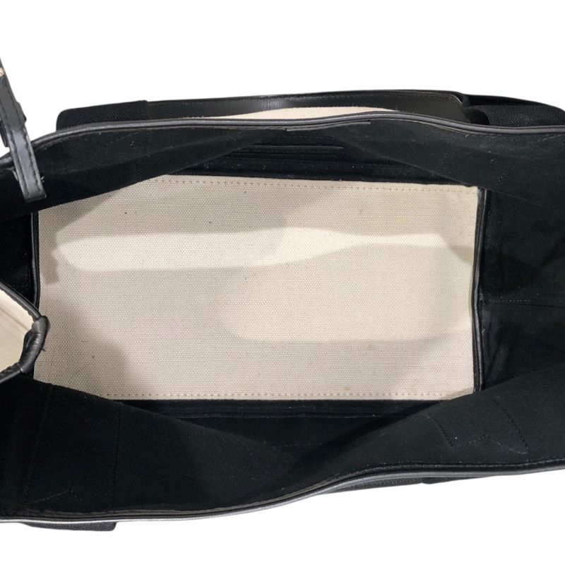 Balenciaga Navy Cabas S Handbag - White & Black Canvas