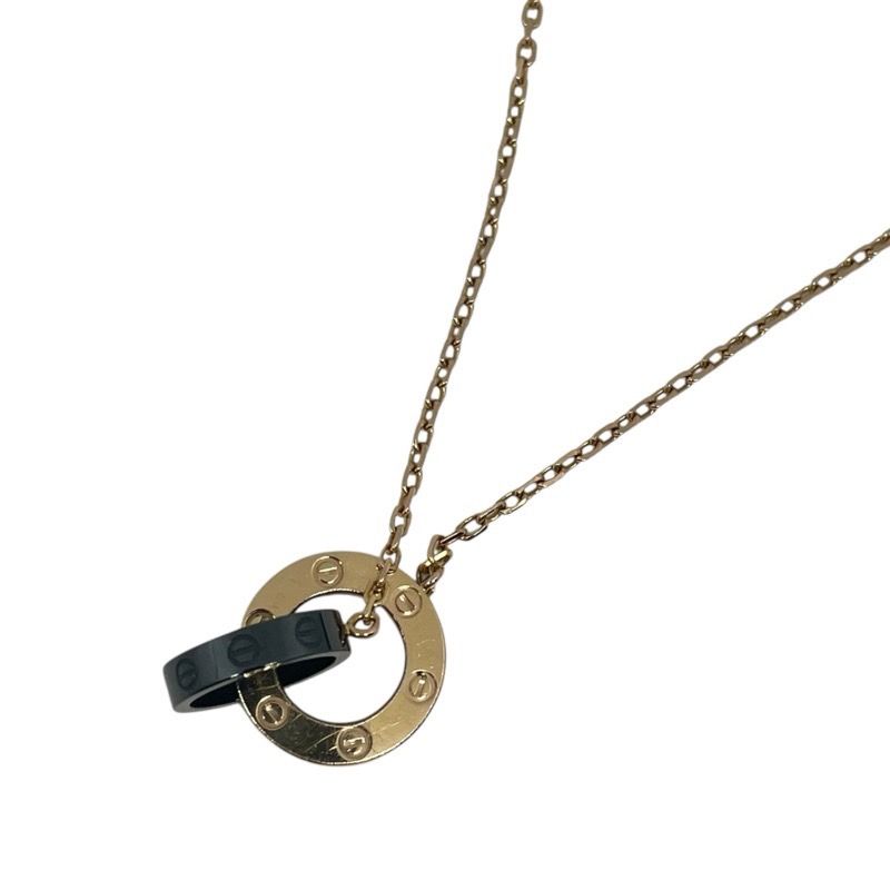 Cartier Love Circle Necklace with 3 Diamonds in 750PG/SS