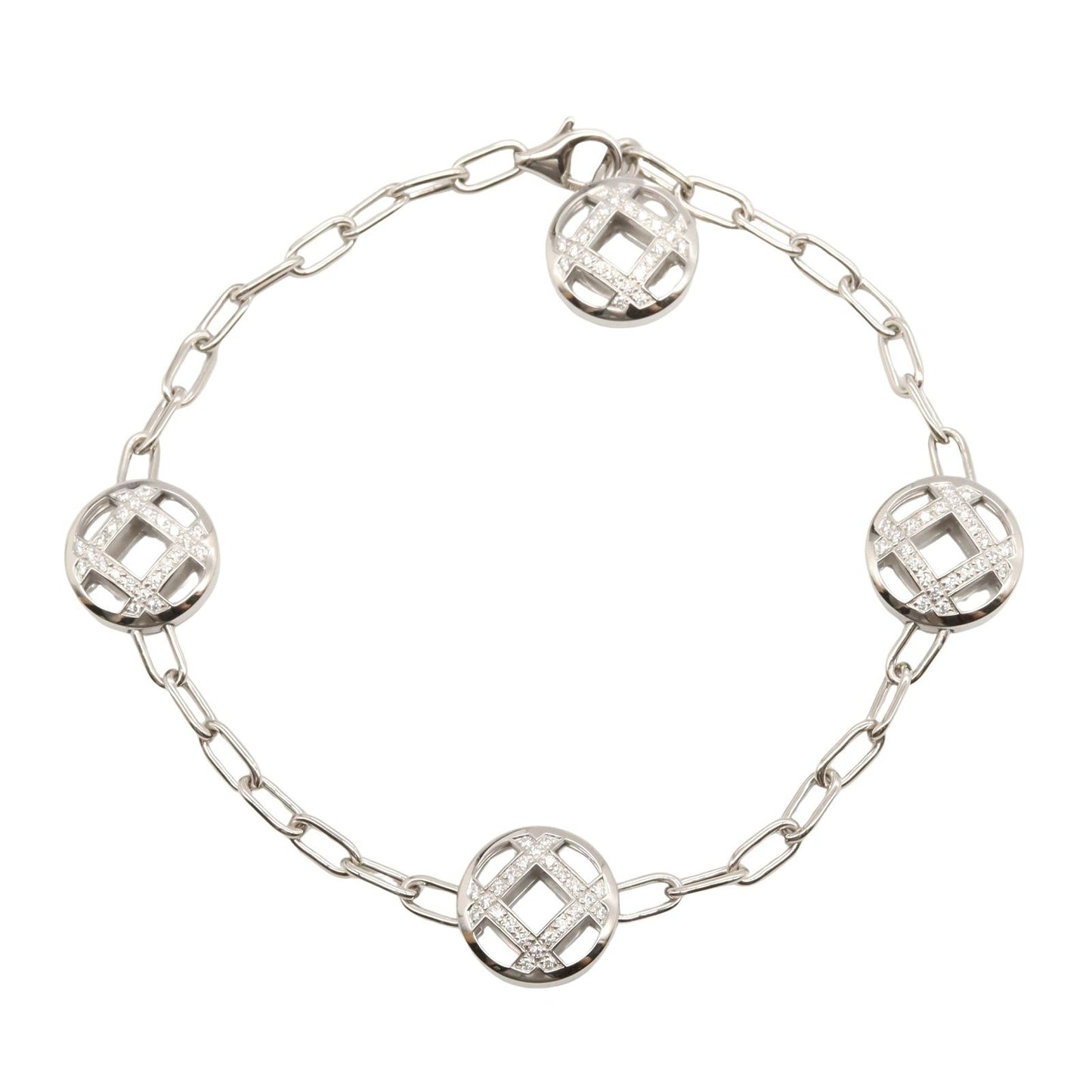 Cartier Pasha Grid Chain Diamond Bracelet in 18K White Gold
