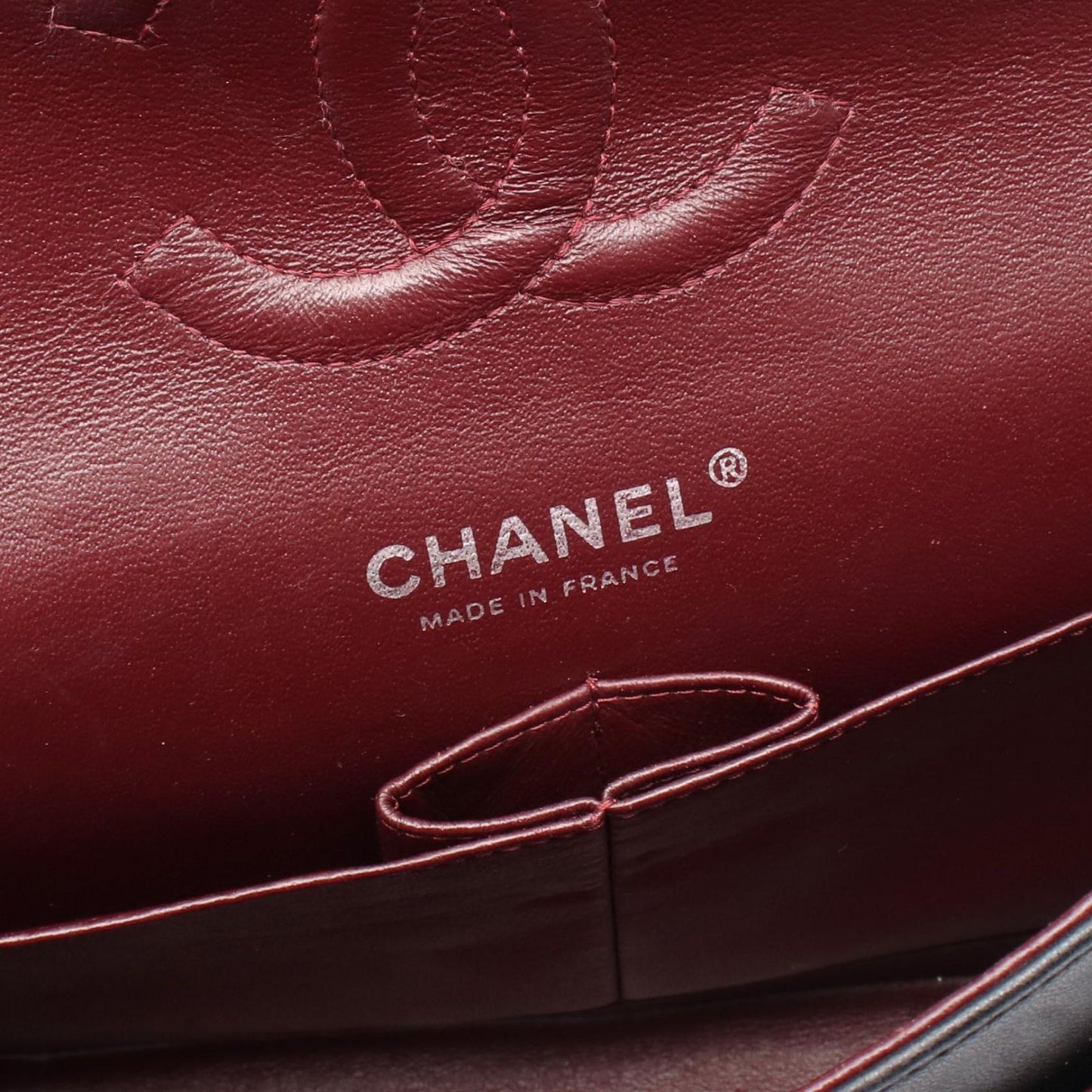 CHANEL Matelassé Double Flap Shoulder Bag in Black Lambskin
