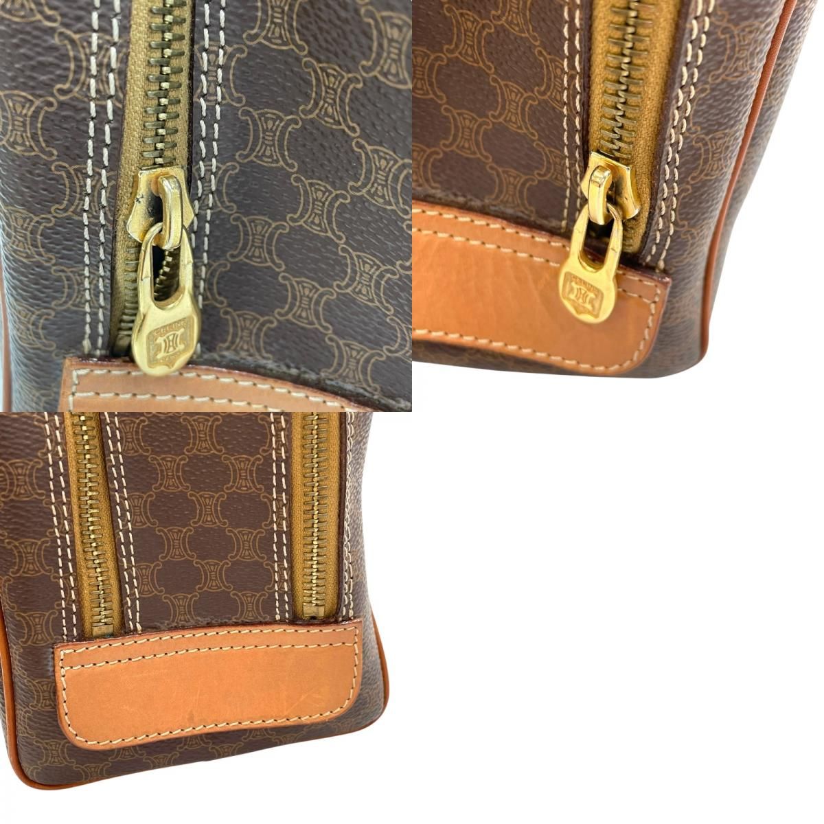 CELINE Macadam Brown PVC Pouch - Timeless Elegance