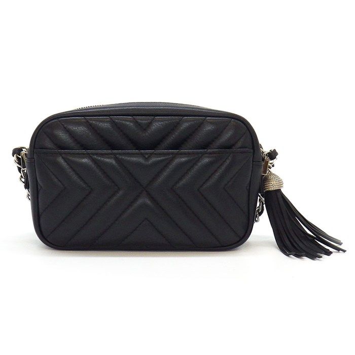 Chanel Chevron Shoulder Bag A57617 in Black Lambskin