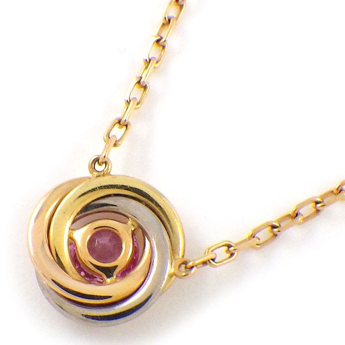 Cartier Baby Trinity Necklace with Pink Sapphire - 18K Gold