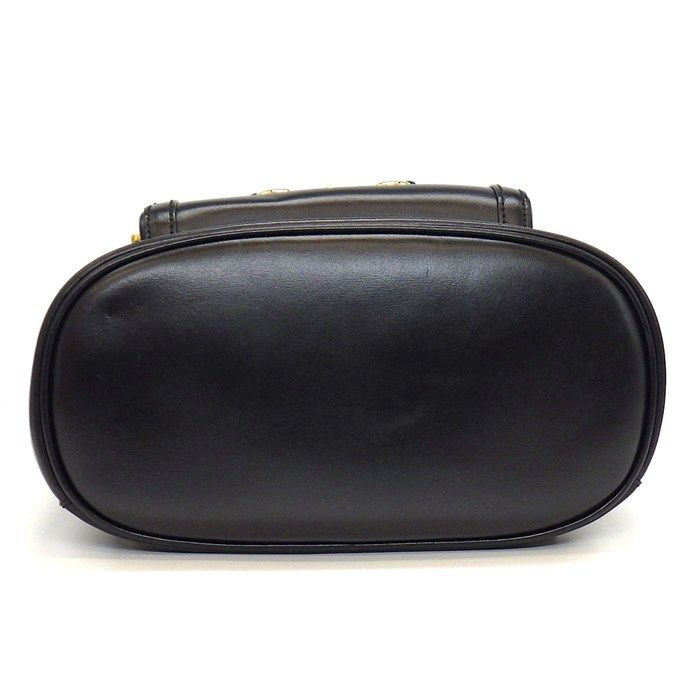 GUCCI Horsebit 1955 Backpack in Black Leather with Gold Accents
