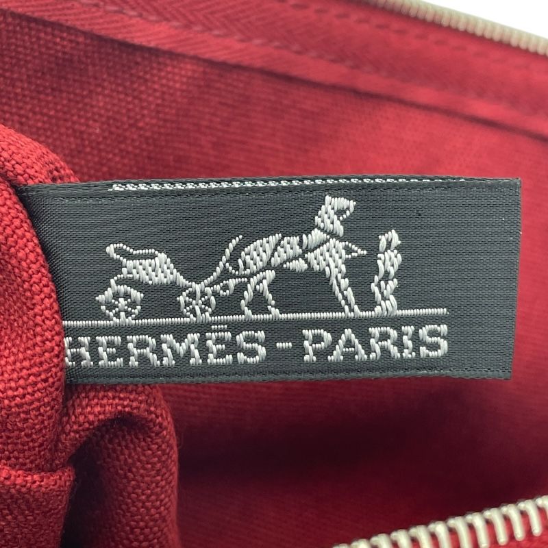 HERMES Bora Bora MM Pouch in Bordeaux with Silver Hardware