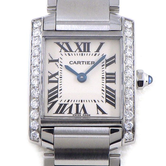 Cartier Tank Française SM W4TA0008 Diamond Bezel Watch