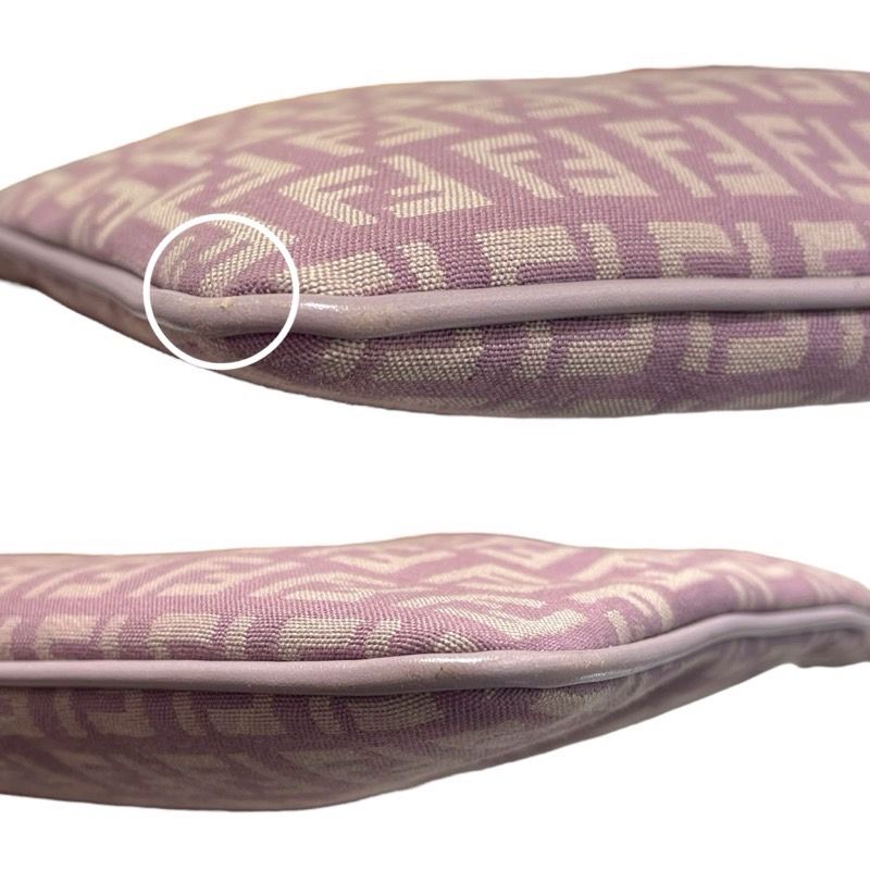 Fendi Zucca Pattern Pink Nylon Shoulder Bag - Exquisite Craftsmanship