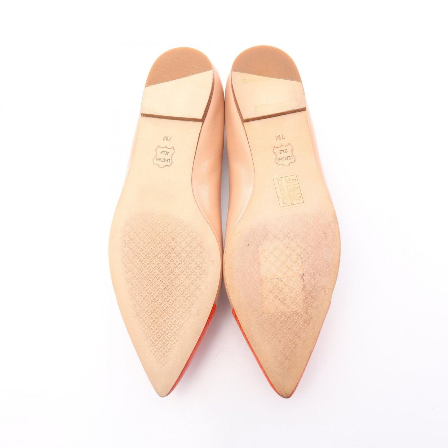 Tory Burch Pink Beige Leather Flats - Elegant & Timeless