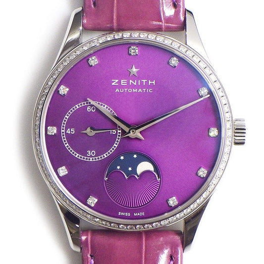 ZENITH Elite Ultra Thin Moonphase Watch with Diamond Indices