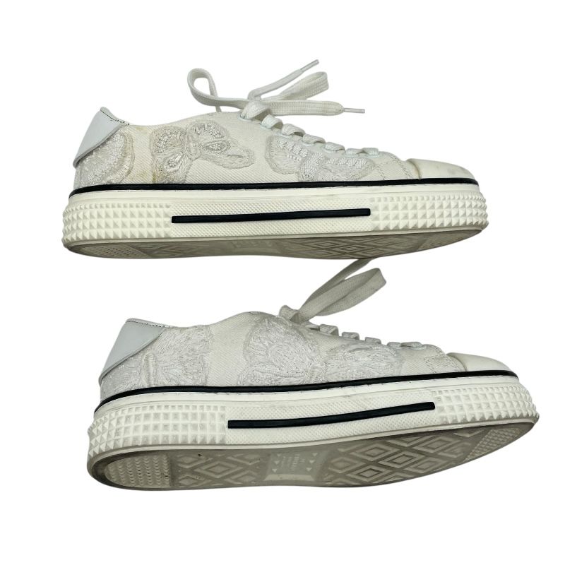 Valentino Butterfly Canvas Low-Cut Sneakers - White Cotton for Women