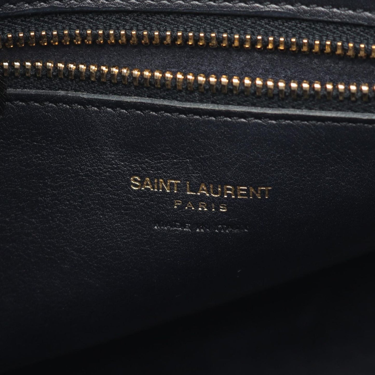 SAINT LAURENT Monogram Cabas Handbag in Navy Leather