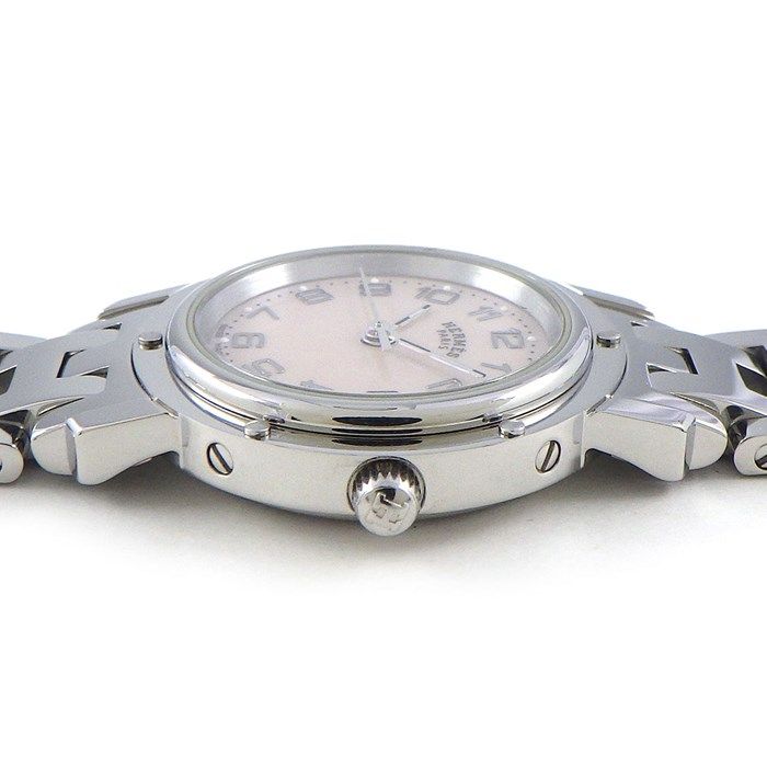 HERMES Clipper CL4.210 Pink Shell Dial Quartz Watch