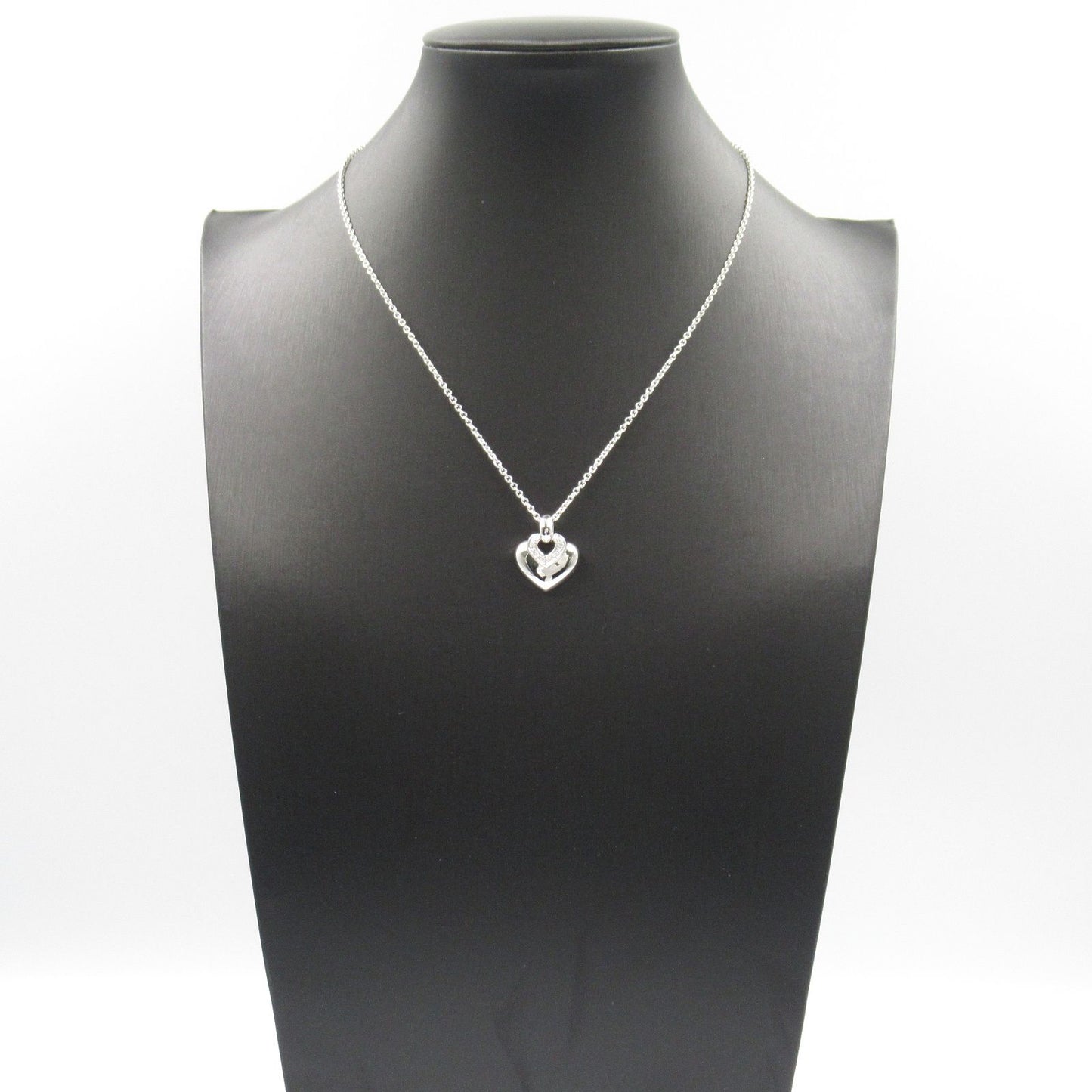 BVLGARI Doppio Cuore Diamond Necklace in 18K White Gold
