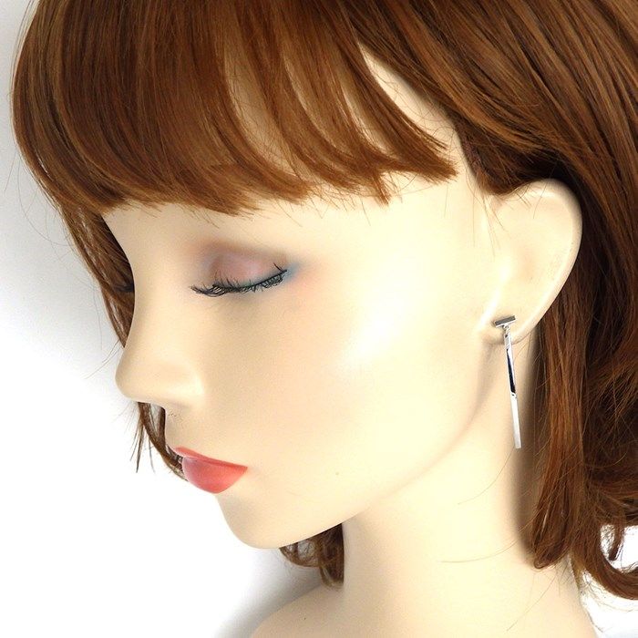 Tiffany & Co. T Bar Swing Wire Earrings in K18 White Gold