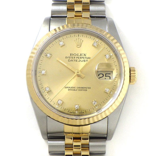 Rolex Datejust 36 16233G - Champagne Dial, Diamond Index, 1990-1991