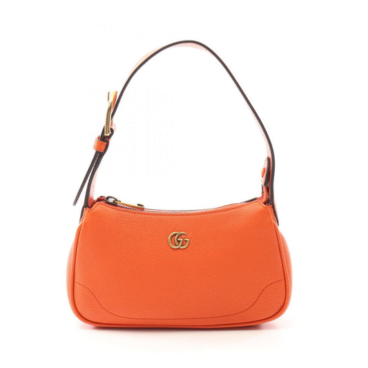 GUCCI Aphrodite GG Marmont Mini Handbag in Orange Leather