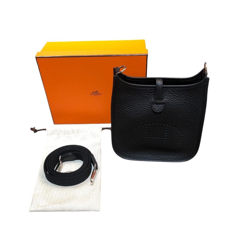 HERMES Evelyne TPM Black & Silver Hardware - Exquisite Luxury Shoulder Bag
