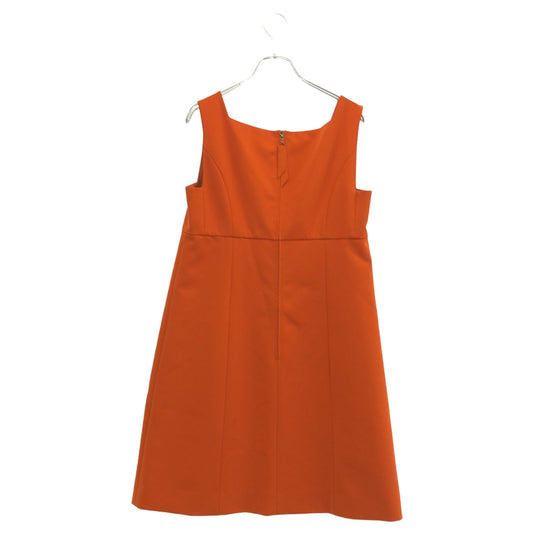 FOXEY NEW YORK Elegant Orange Sleeveless Dress - Size 42