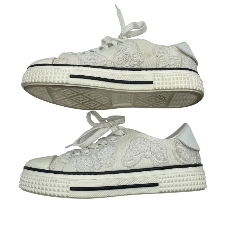 Valentino Butterfly Canvas Low-Cut Sneakers - White Cotton for Women