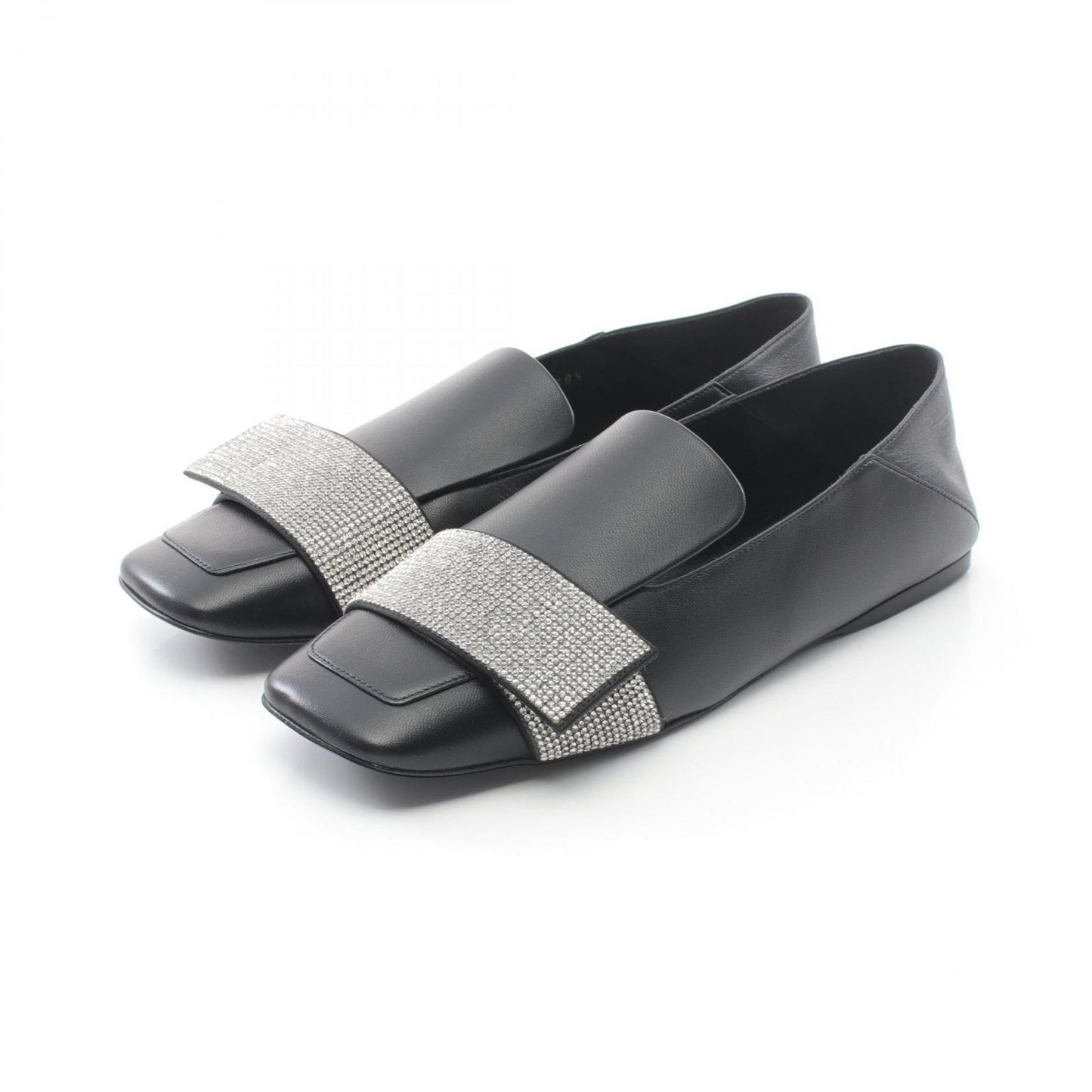 Sergio Rossi SR1 Black Leather Flats - Timeless Elegance
