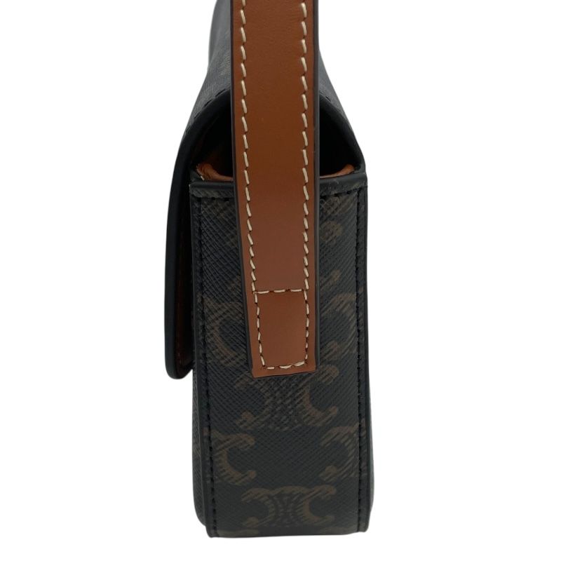CELINE Claude Shoulder Bag in Brown Triomphe Canvas