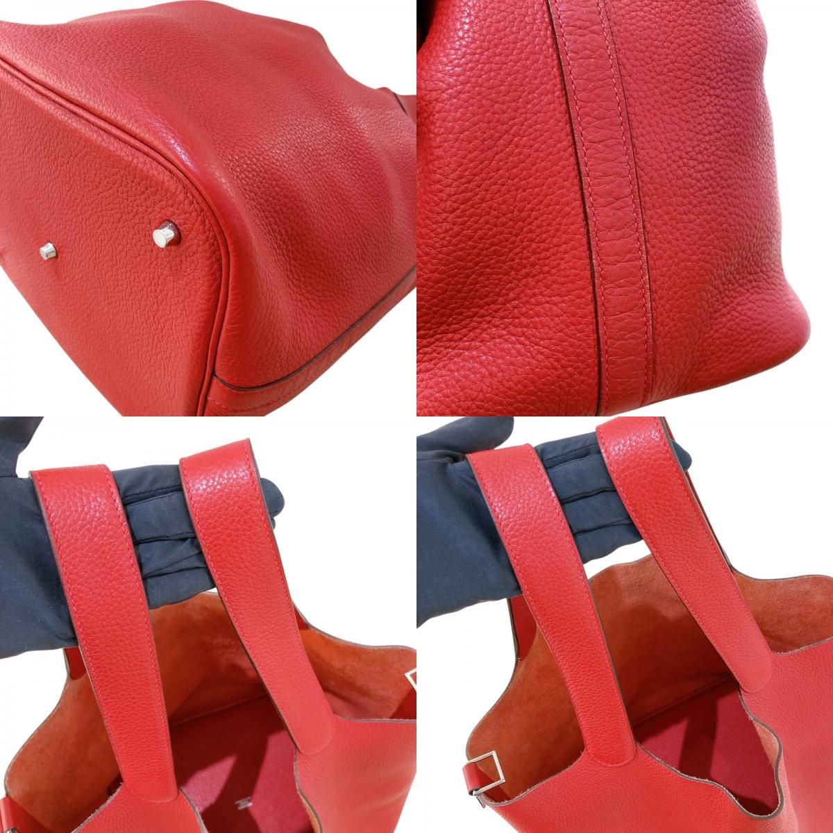 HERMES Picotin Lock GM in Rouge Kazak with Silver Hardware