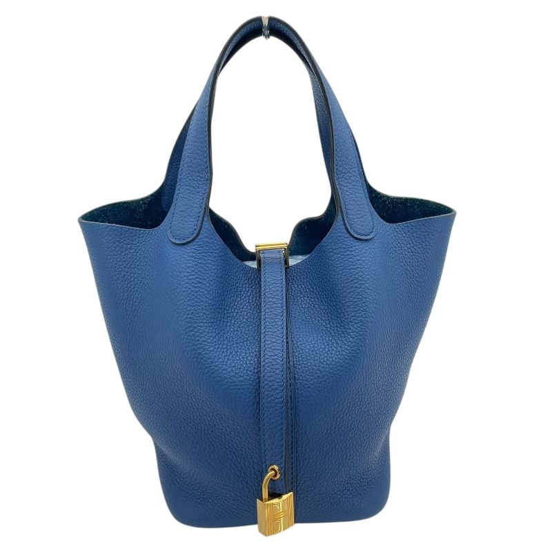 HERMES Picotin Lock PM Blue France with Gold Hardware - Z Stamp