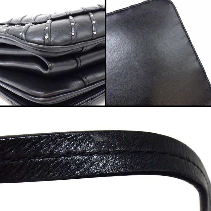 CHANEL Chevron Black Calfskin Shoulder Bag with Silver Hardware