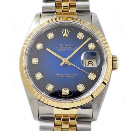 Rolex Datejust 16233G - 1997 Blue Gradient Dial with Diamond Indices