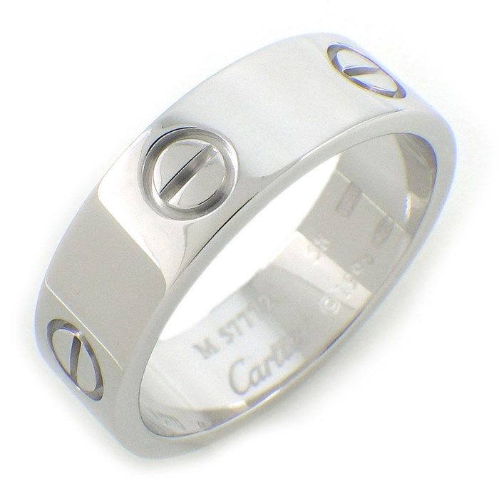 Cartier Love Ring Classic Model MM in K18 White Gold - Size 17
