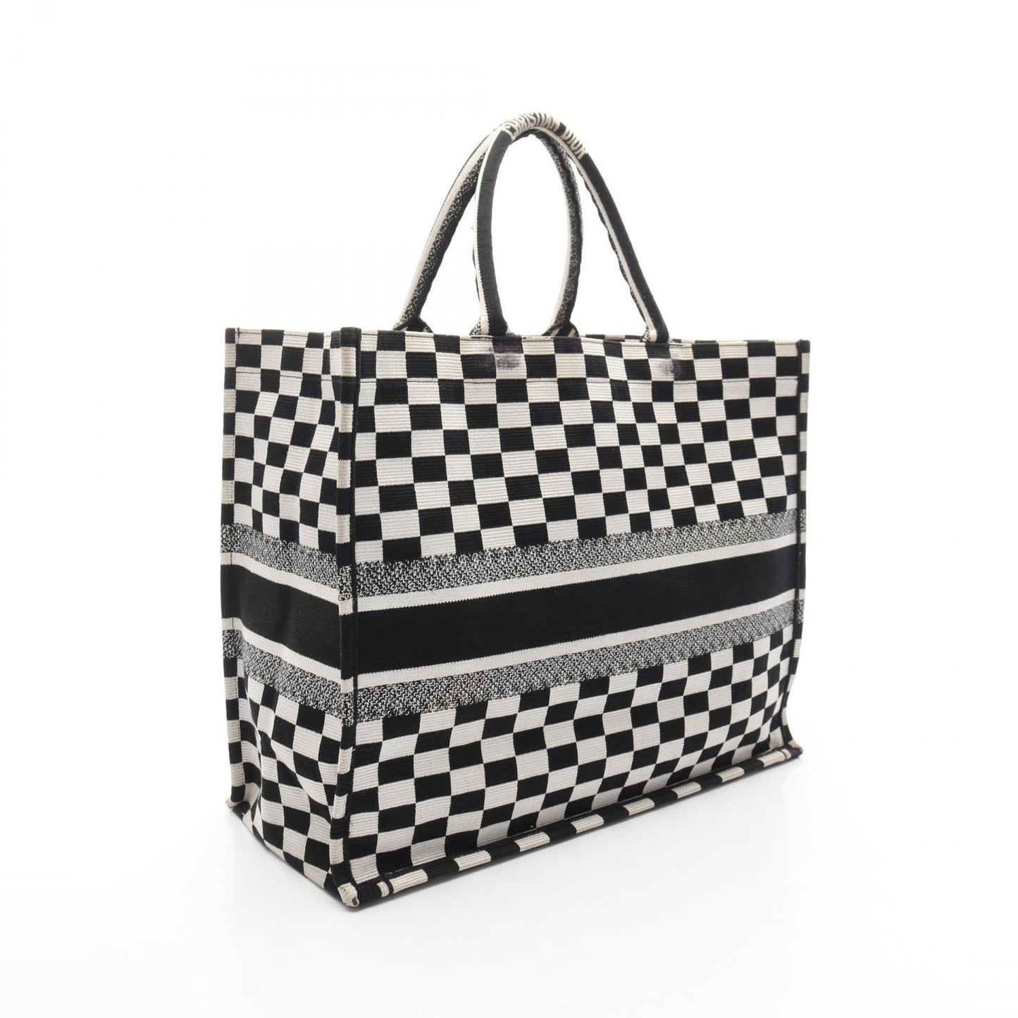 Dior Book Tote Large in Black & White Canvas - Timeless Elegance