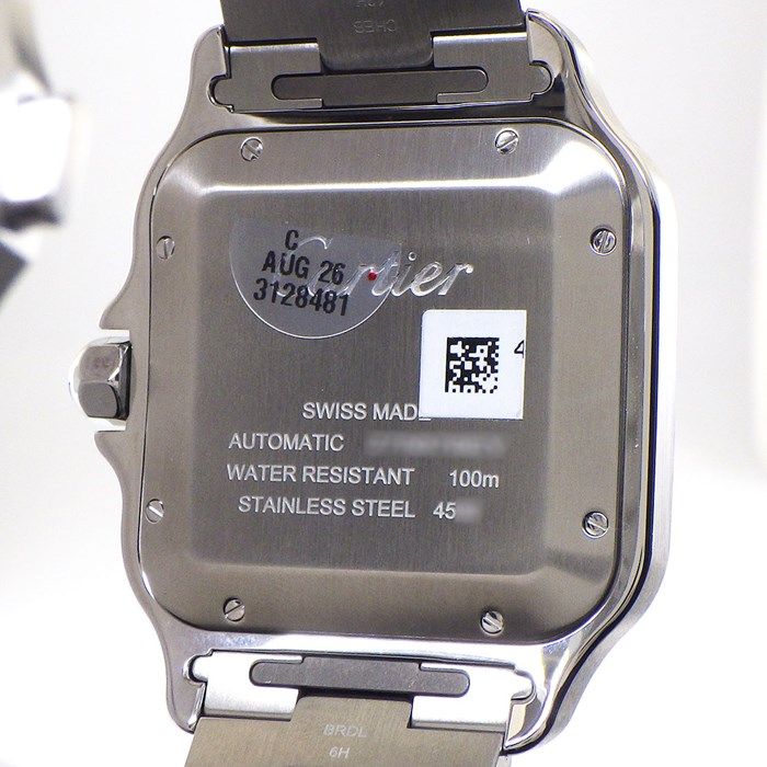 Cartier Santos LM WSSA0076 Automatic Watch - Square Gray Dial