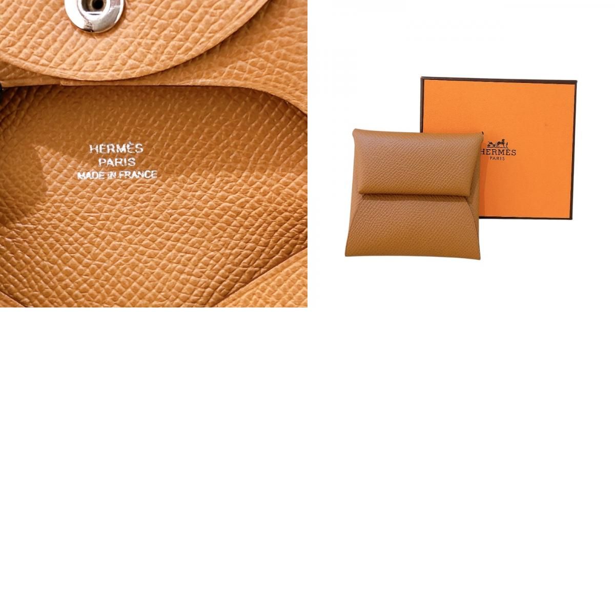 HERMES Bastia Coin Case in Gold with Silver Hardware - Unused Luxury