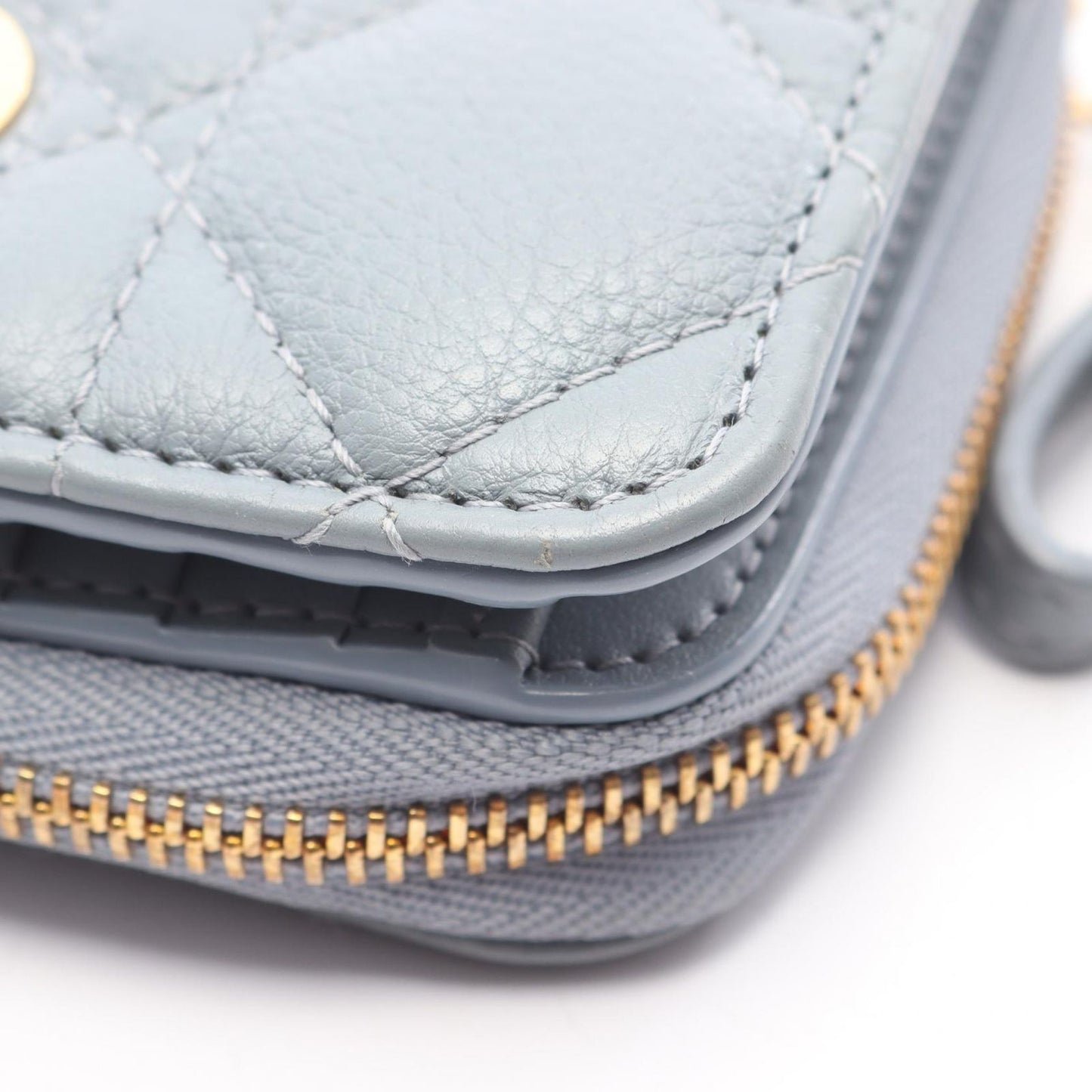 Dior Caro Scarlet Wallet - Exquisite Blue Grey Leather