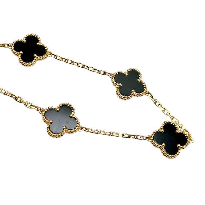 Van Cleef & Arpels Vintage Alhambra Long Necklace in K18 Gold & Onyx