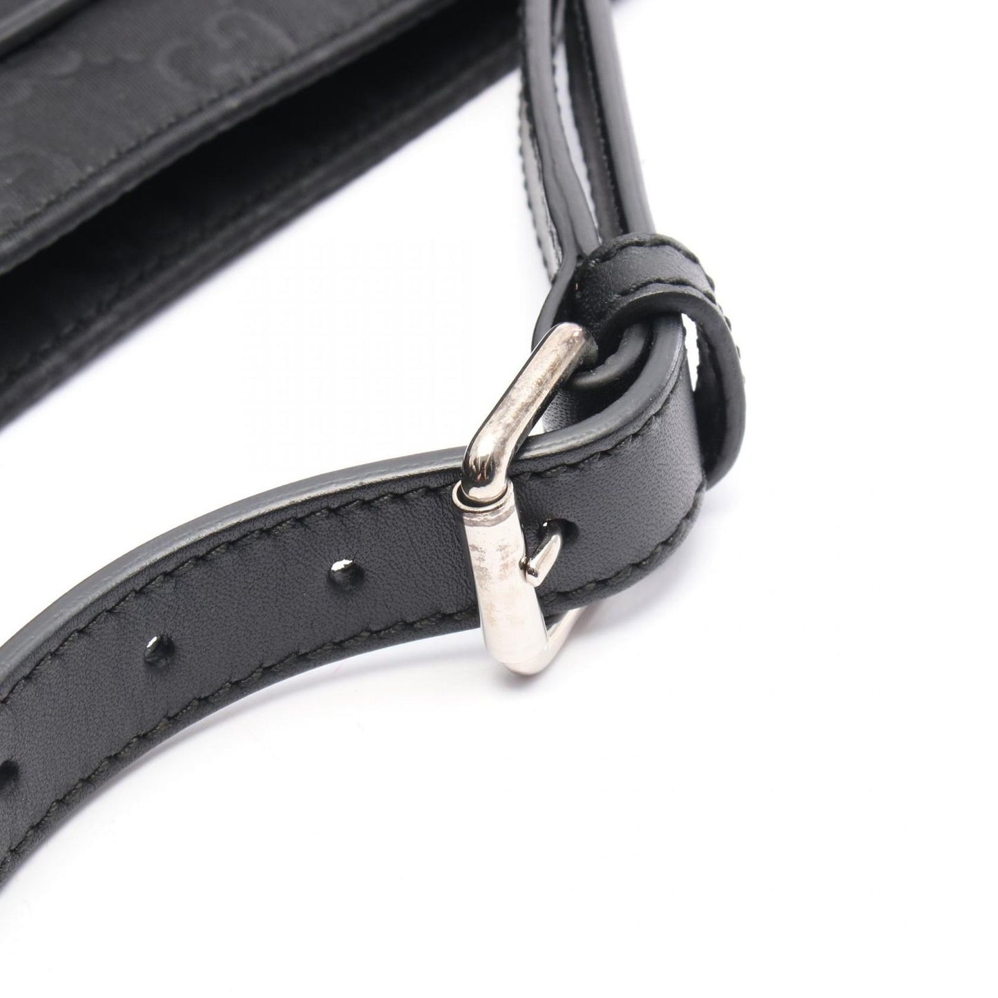 GUCCI GG Pattern Black Nylon & Leather Shoulder Bag - Timeless Elegance