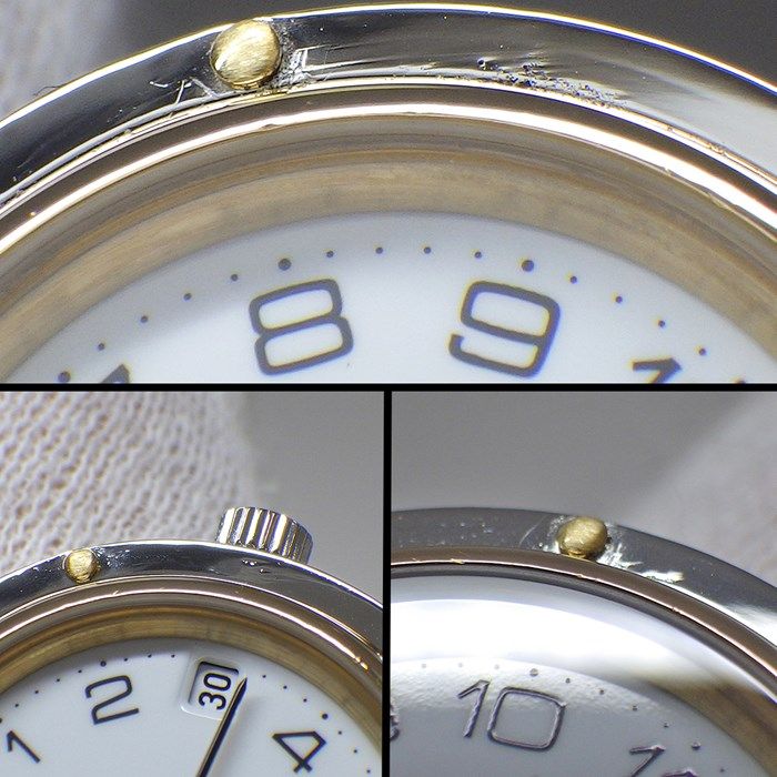 HERMES Clipper Date White Dial Quartz Watch - Exquisite Craftsmanship