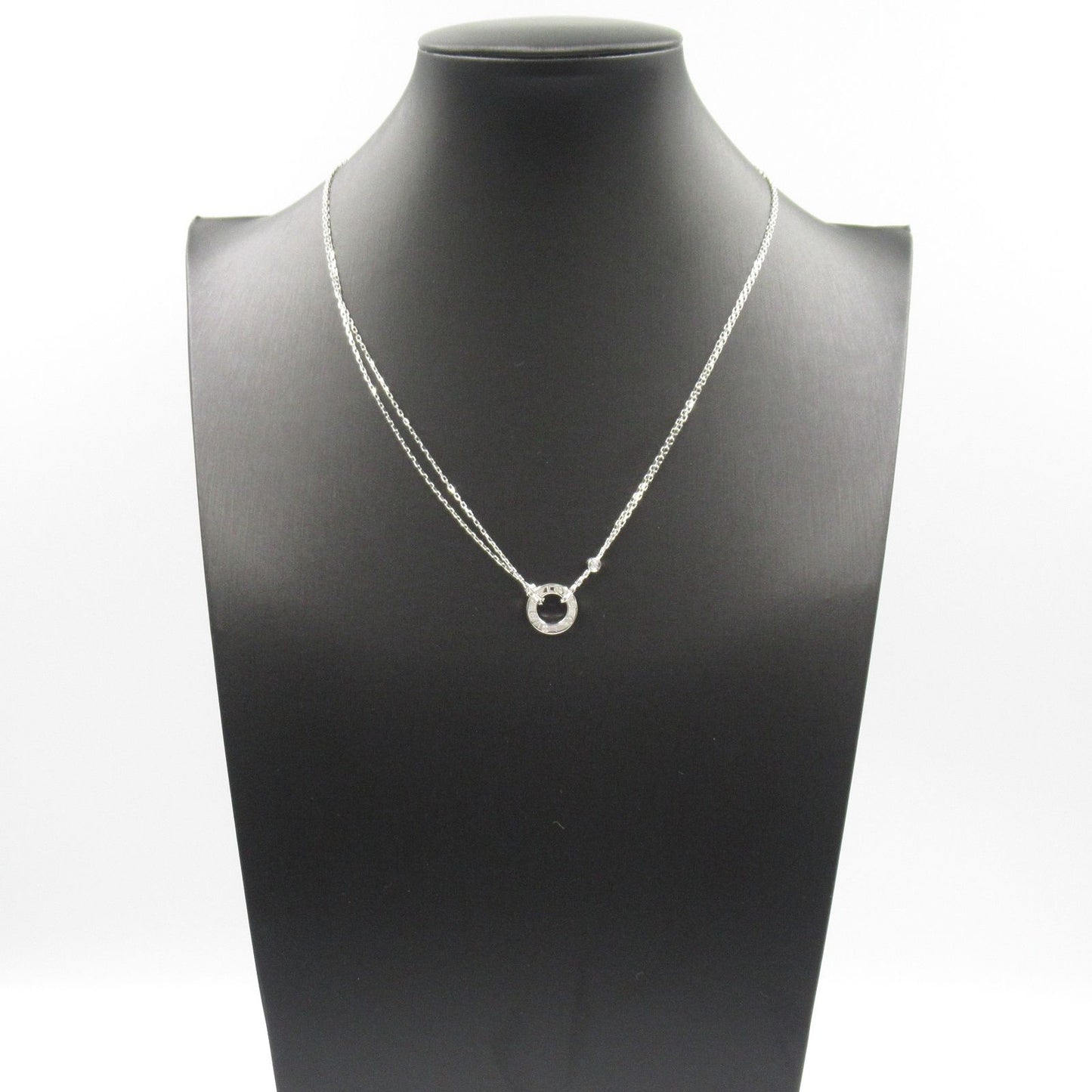 CARTIER Love Circle Necklace in K18WG with Diamonds