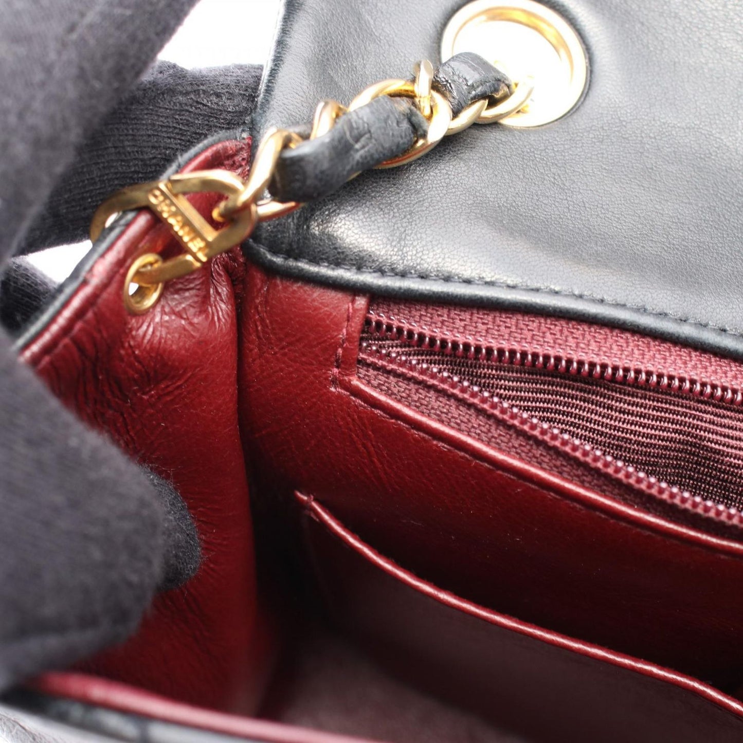 CHANEL Mini Matelassé 20 Shoulder Bag in Black Lambskin