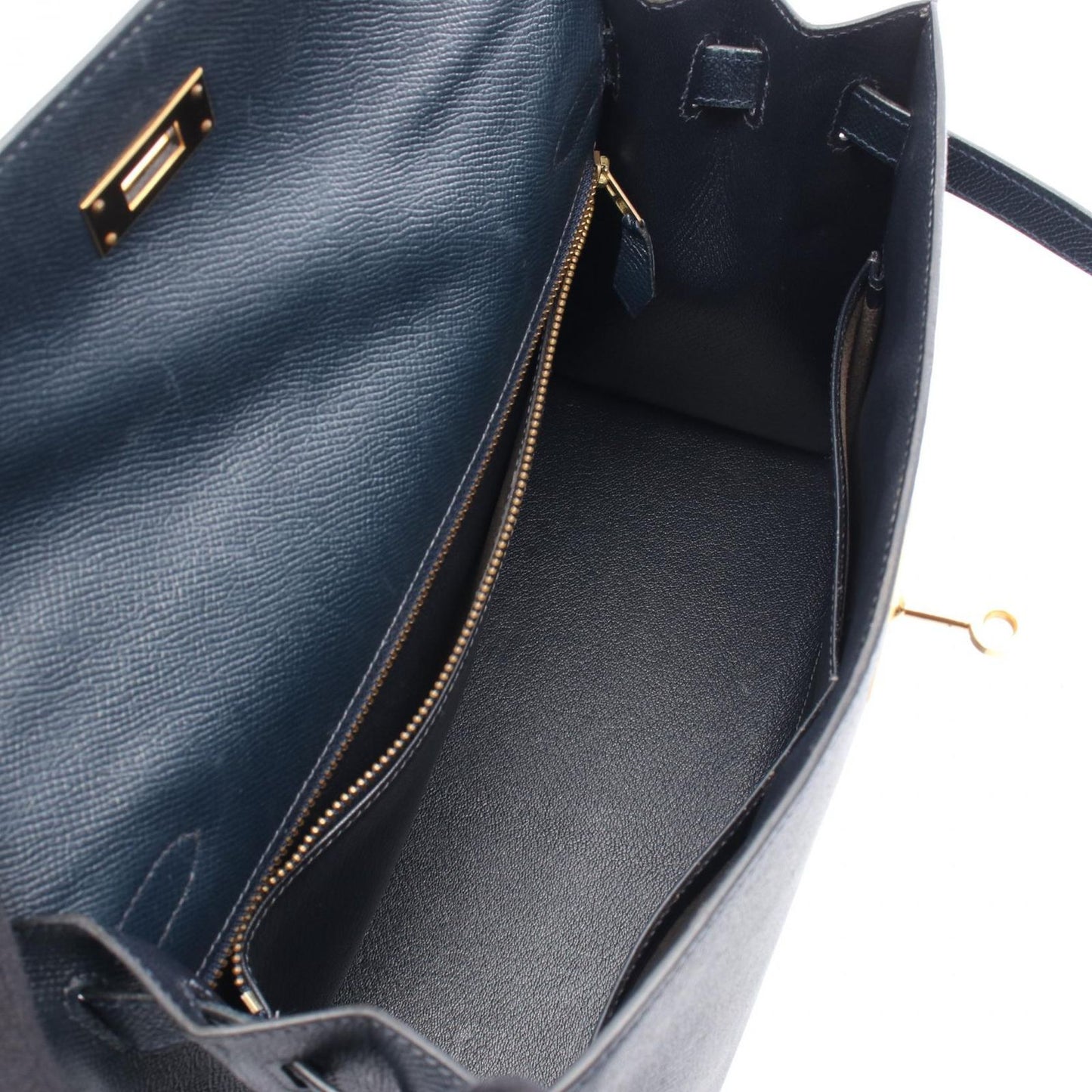 HERMES Kelly 32 Handbag in Blue Marine - Timeless Elegance
