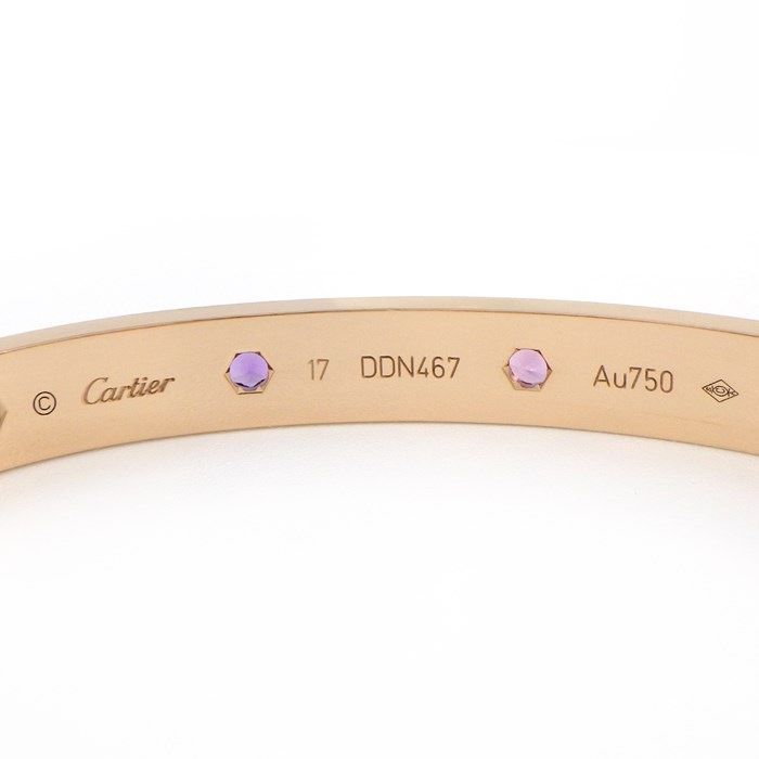 Cartier Love Bracelet with Multicolored Stones in K18 Pink Gold